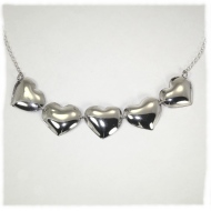 Five heart necklace - sterling silver